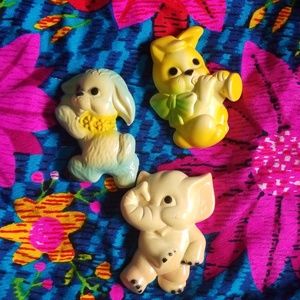 3 piece vintage chalkware art 1950s 60s ki…